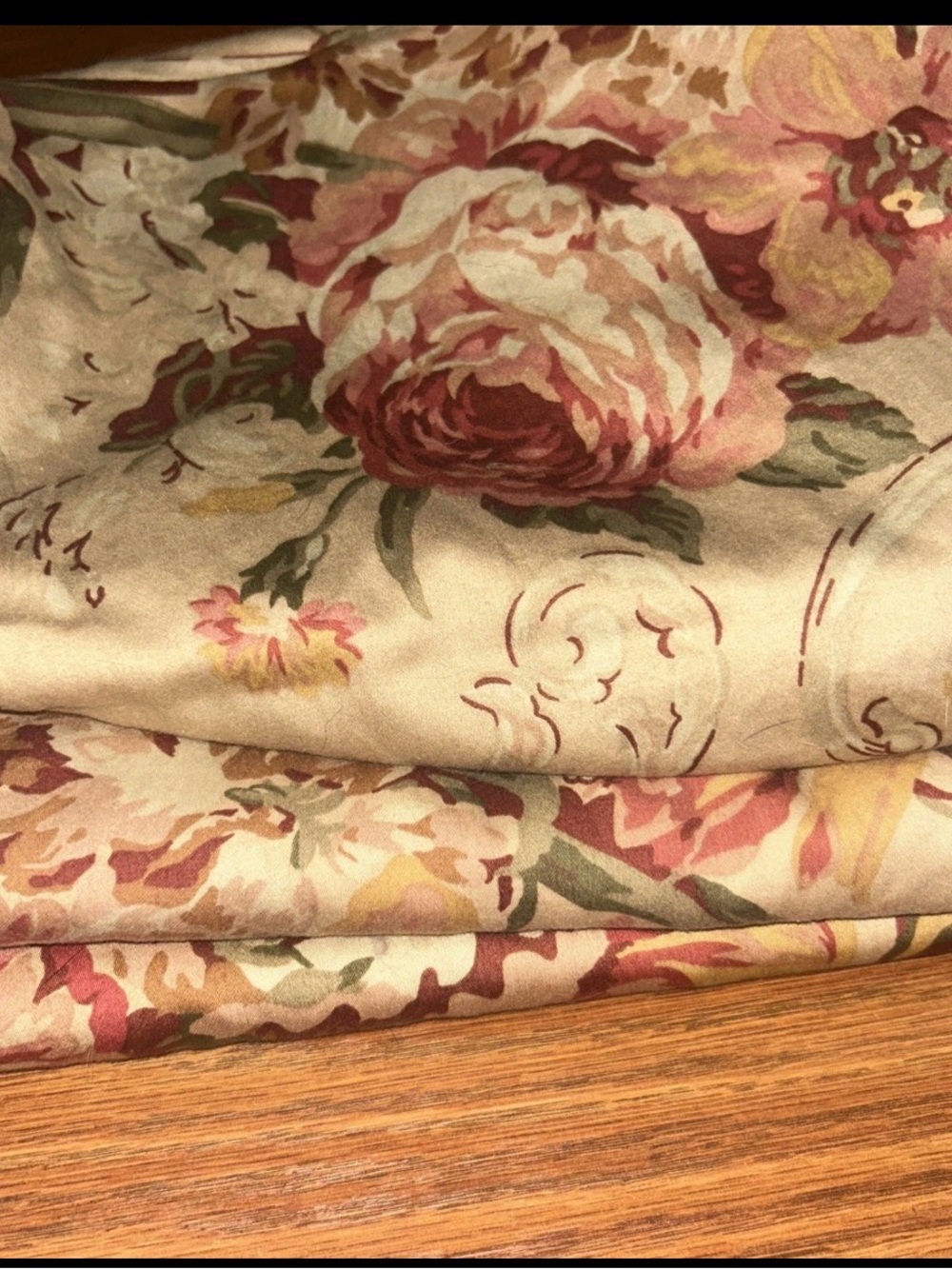 LOT of 2 Ralph Lauren Guinevere Medieval Ruffled King Pillowcases & 1 STANDARD